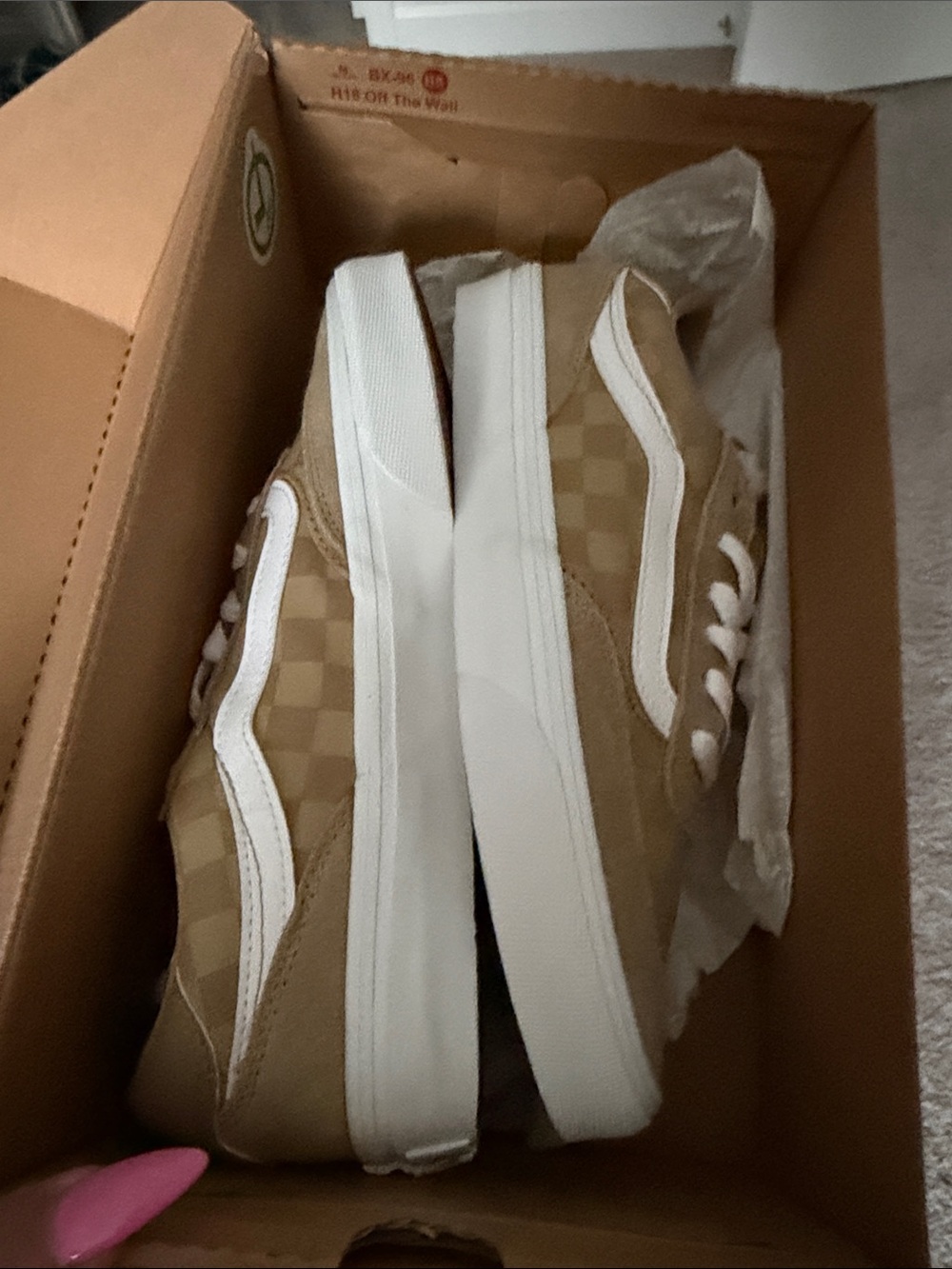 Vans Tan Checkerboard Women’s Shoes - Picture 6 of 6